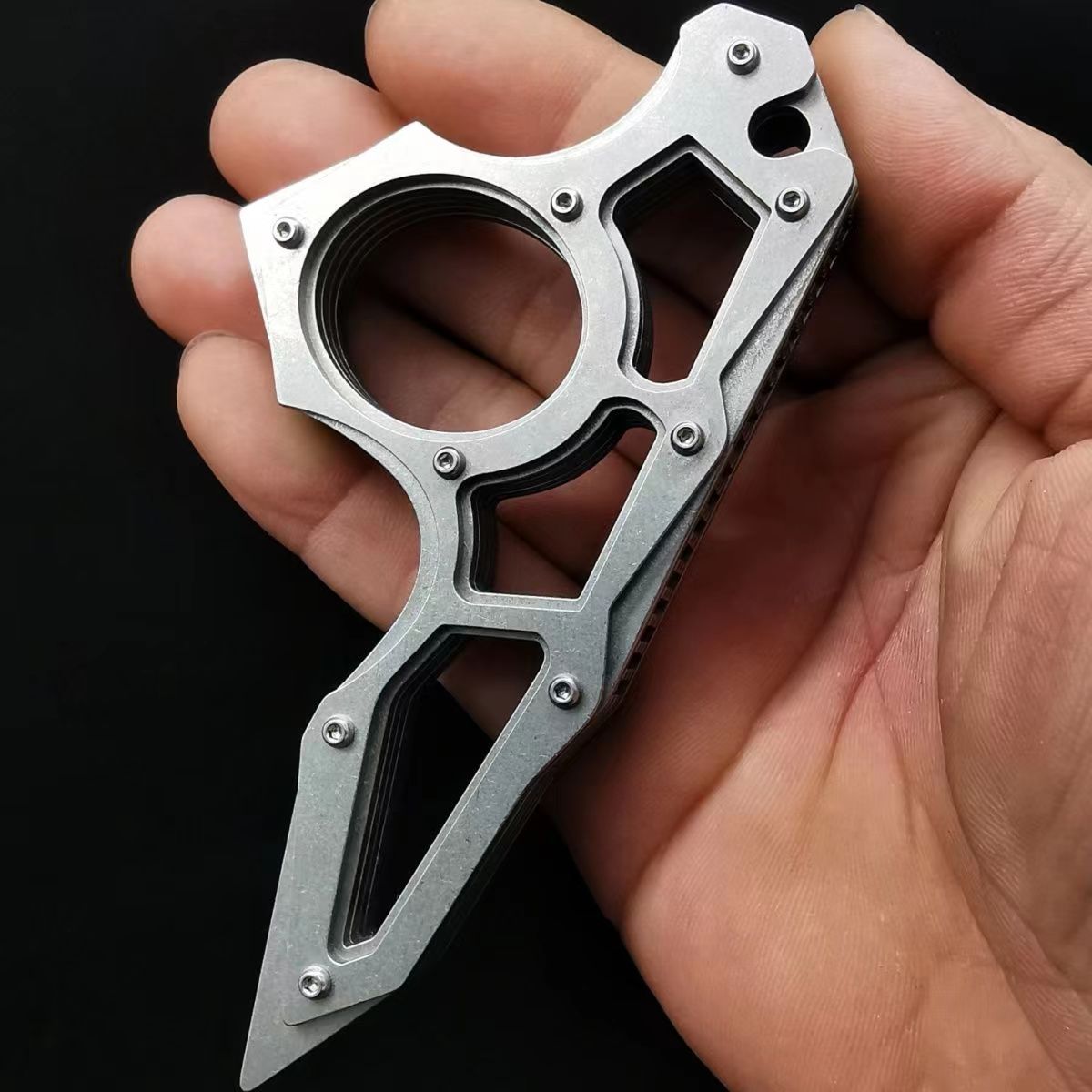 Stainless Steel Single Finger Knuckle Duster for Outdoor Self Defense and Emergency Use
