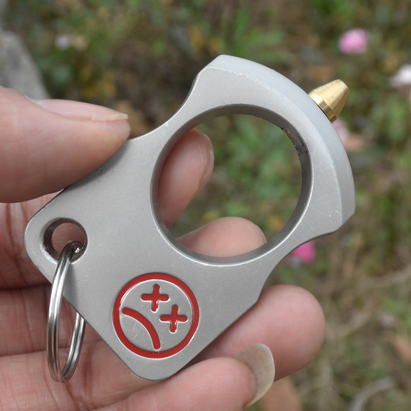 Real Smiley Single Finger Knuckle Duster Spiked Self-Defense