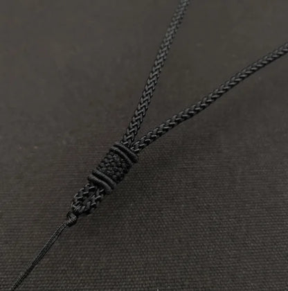 Black Cord Necklace with Stainless Steel Chain for Casual and Formal Looks