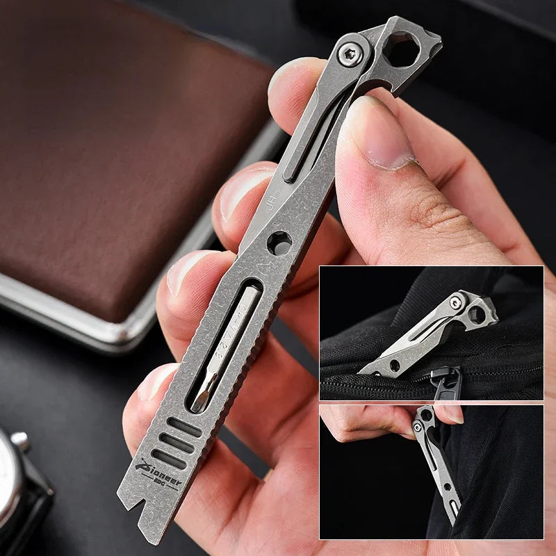 Outdoor Self-defense and Survival Titanium Alloy Pry Bar Multi-tool