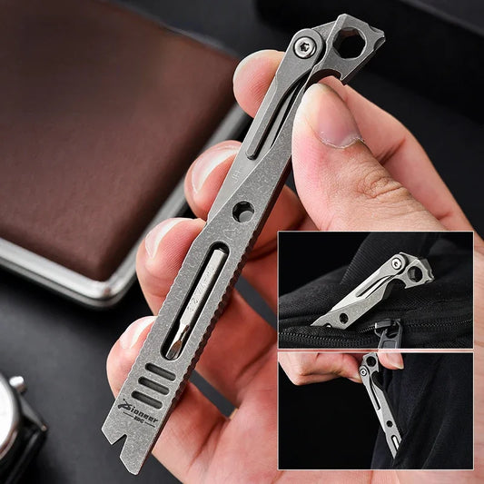 Outdoor Self-defense and Survival Titanium Alloy Pry Bar Multi-tool