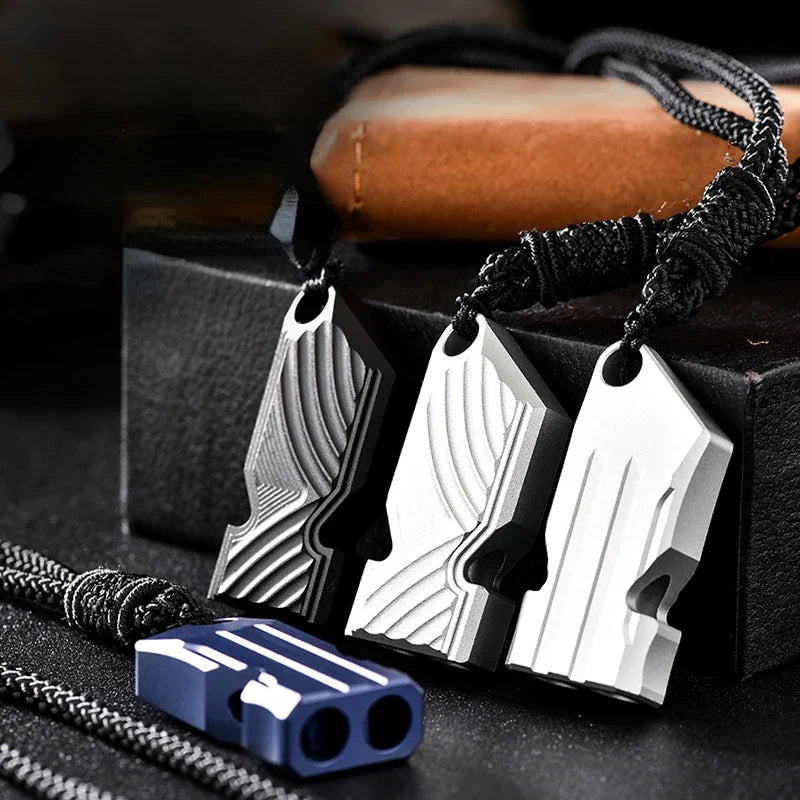 Dual Audio Whistle in Aluminum Alloy for Survival and Outdoor Activities