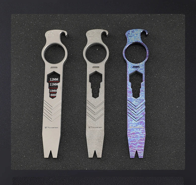 Multi-Function Titanium Alloy Knuckle Duster Featuring Crowbar Wrench Screwdriver