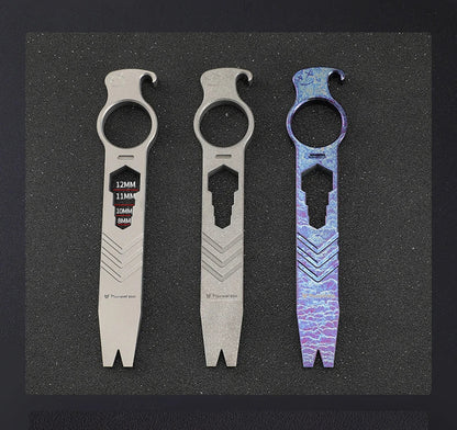 Multi-Function Titanium Alloy Knuckle Duster Featuring Crowbar Wrench Screwdriver
