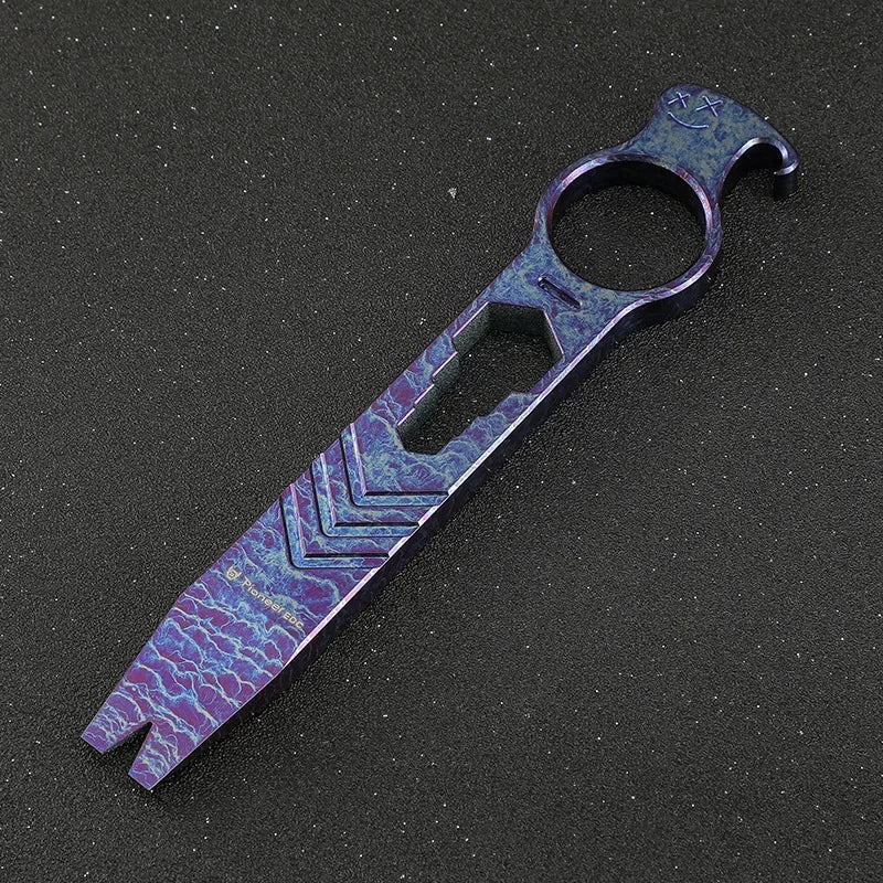 Multi-Function Titanium Alloy Knuckle Duster Featuring Crowbar Wrench Screwdriver