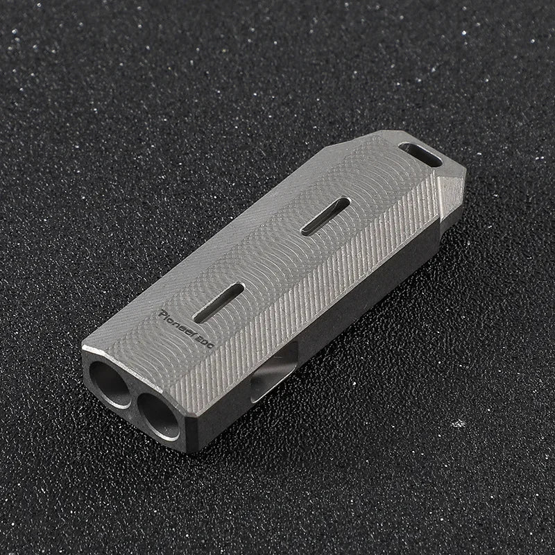 Double Tube High Audio Whistle Crafted from Titanium Alloy for Outdoor Rescue