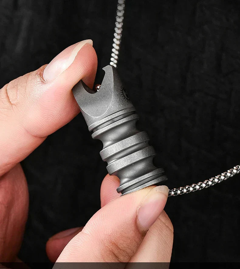 Titanium Alloy EDC Multi-tool with Integrated Knife Corkscrew and Hex Wrench