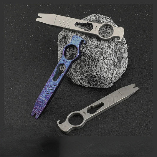 Multi-Function Titanium Alloy Knuckle Duster Featuring Crowbar Wrench Screwdriver