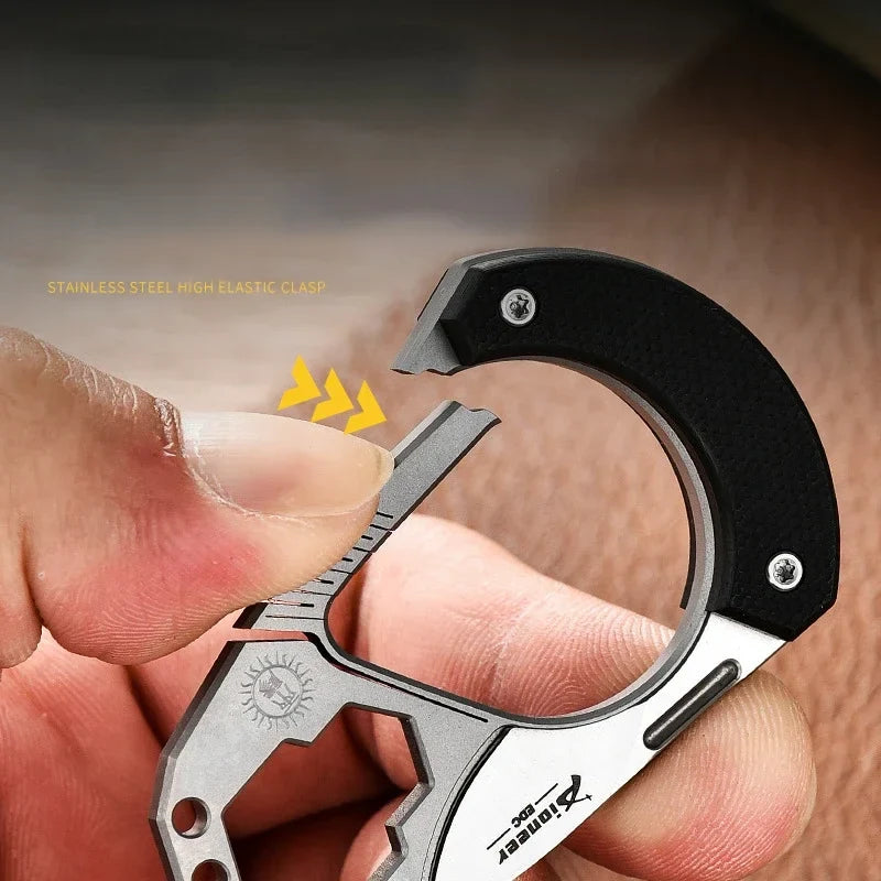 Titanium Alloy Multi-tool Key Chain Guard Featuring Knuckle Duster for Self-defense