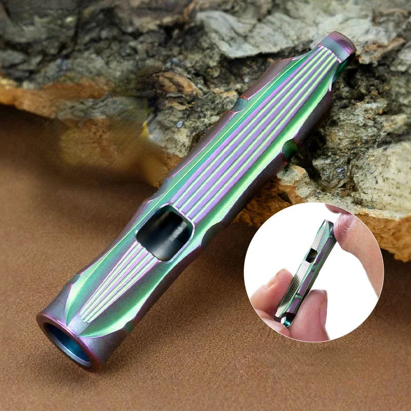 Portable Titanium Whistle for High Decibel Sound and Survival Needs