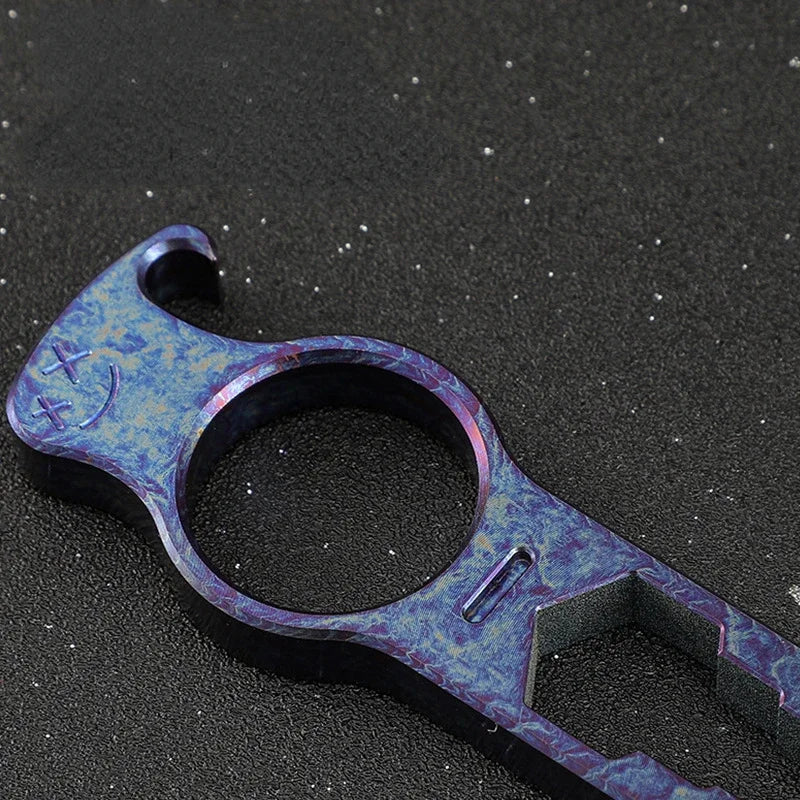 Multi-Function Titanium Alloy Knuckle Duster Featuring Crowbar Wrench Screwdriver