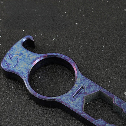 Multi-Function Titanium Alloy Knuckle Duster Featuring Crowbar Wrench Screwdriver
