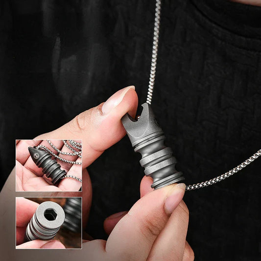 Titanium Alloy EDC Multi-tool with Integrated Knife Corkscrew and Hex Wrench