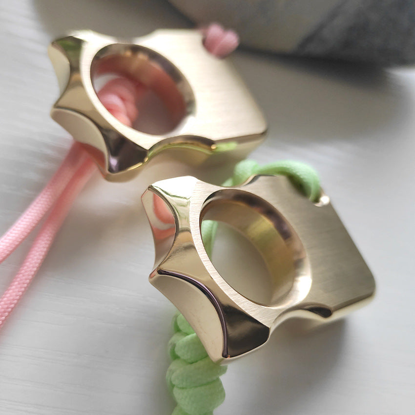 Single Finger Brass Knuckle Duster Multi-Use Defense Tool