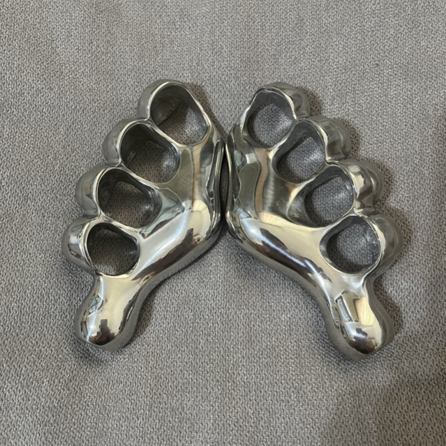 Left and Right Hand Steel Ergonomic Knuckle Duster Manual Polishing