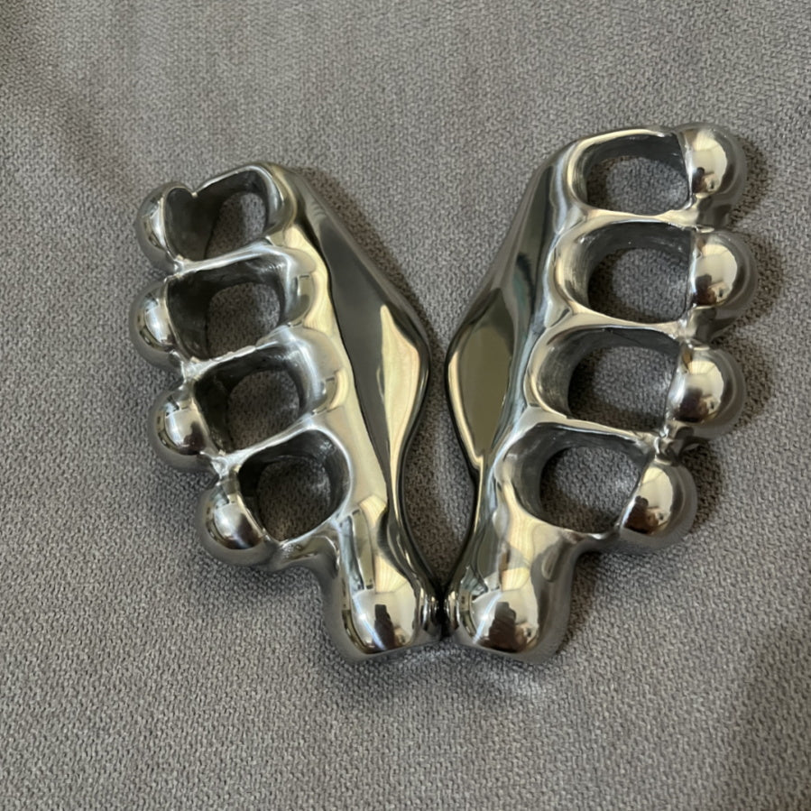 Left and Right Hand Steel Ergonomic Knuckle Duster Manual Polishing