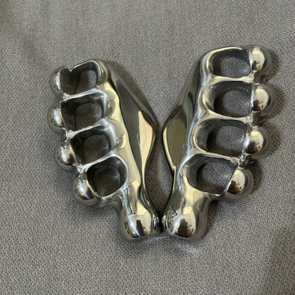 Left and Right Hand Steel Ergonomic Knuckle Duster Manual Polishing