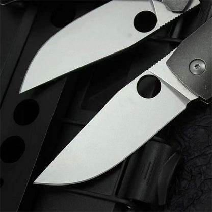 Titanium Alloy Handle Outdoor Knife with D2 Steel Blade for Camping