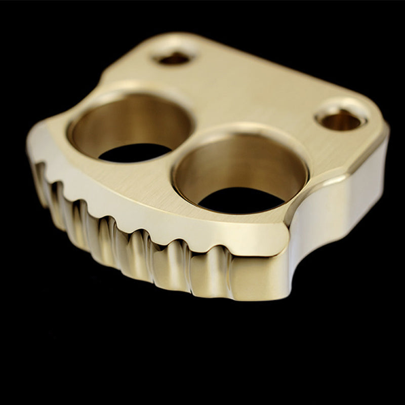 Mini Solid Brass Knuckle Duster Two-Finger Window Breaker