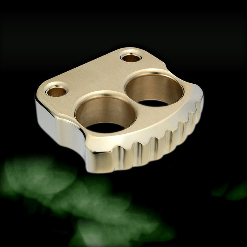 Mini Solid Brass Knuckle Duster Two-Finger Window Breaker