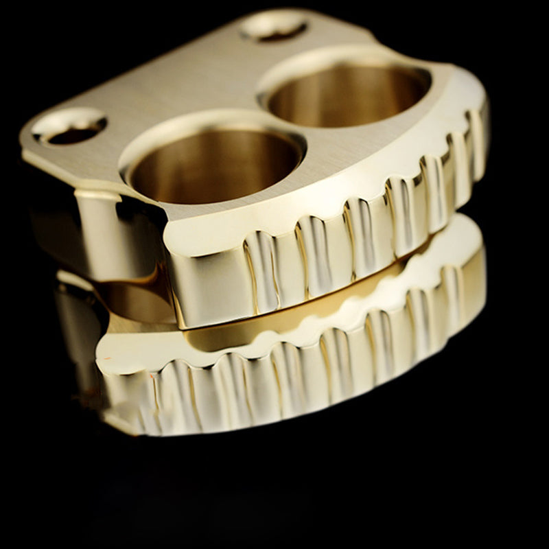 Mini Solid Brass Knuckle Duster Two-Finger Window Breaker