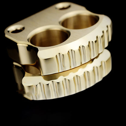 Mini Solid Brass Knuckle Duster Two-Finger Window Breaker