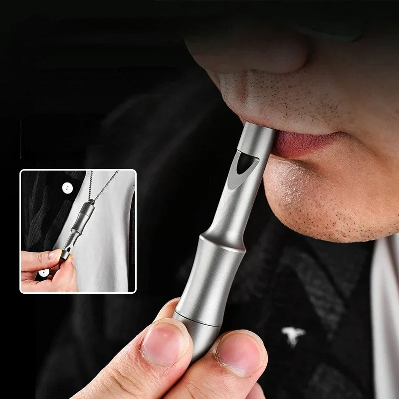 Titanium Waterproof Emergency Whistle with Storage for Multi-function Outdoor Use