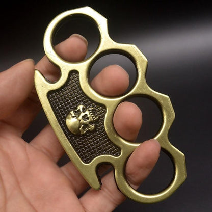 SkullBreach EDC Brass Knuckles Duster with Window Breaking Function for Safety
