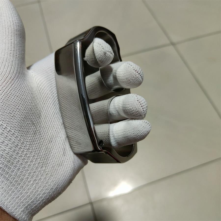 Sleek Polished Titanium Knuckle Duster for Superior Defense