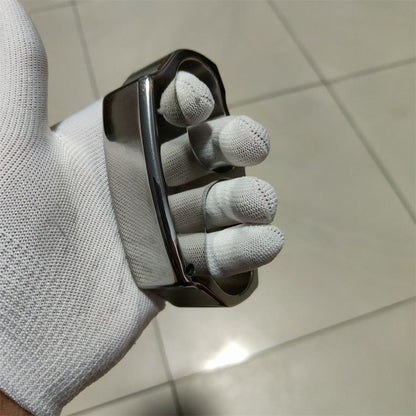 Sleek Polished Titanium Knuckle Duster for Superior Defense