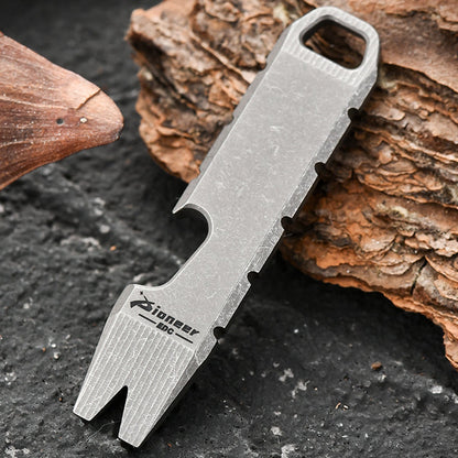 Portable Titanium Pry Bar with Bottle Opener EDC Utility Tool
