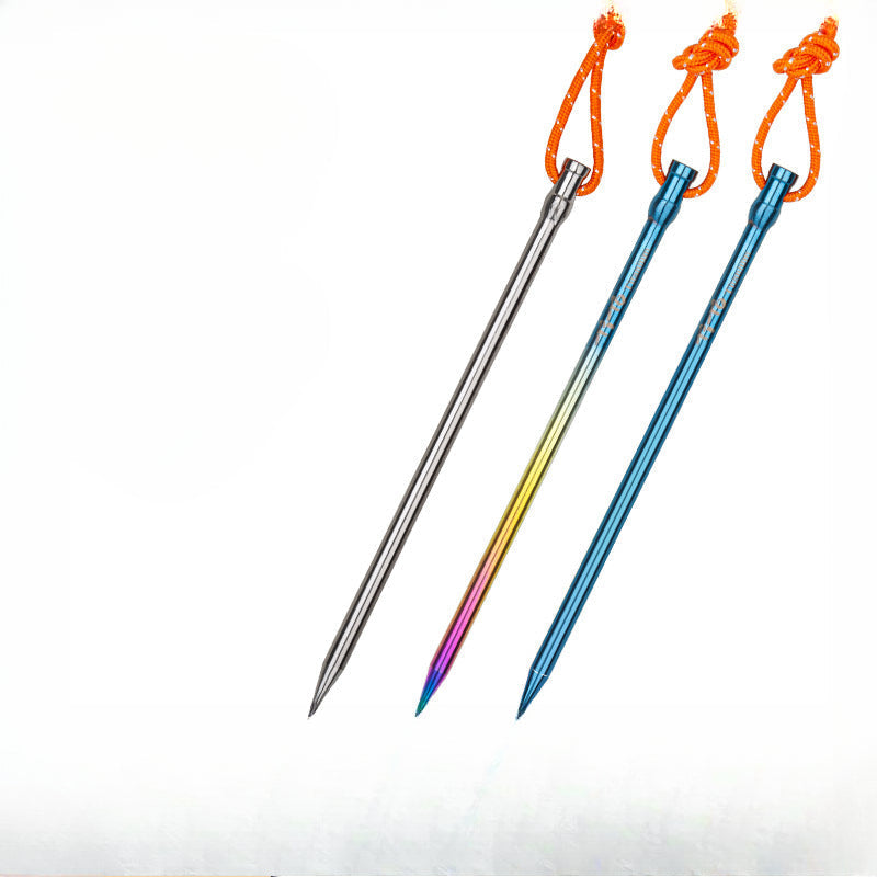 Lightweight Titanium Camp Pegs for Outdoor Adventures
