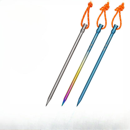 Lightweight Titanium Camp Pegs for Outdoor Adventures
