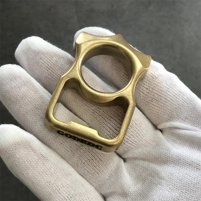 GODEDC Brass Knuckle Duster Multi-Purpose Bottle Opener Survival Tool