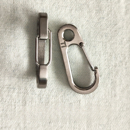 Titanium Carabiner Keychain Spring Clip for EDC Flashlight and Multi Tool