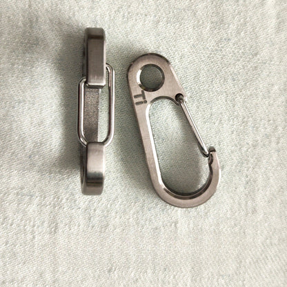 Titanium Spring-Loaded Keychain Carabiner Multi-Tool with EDC Flashlight