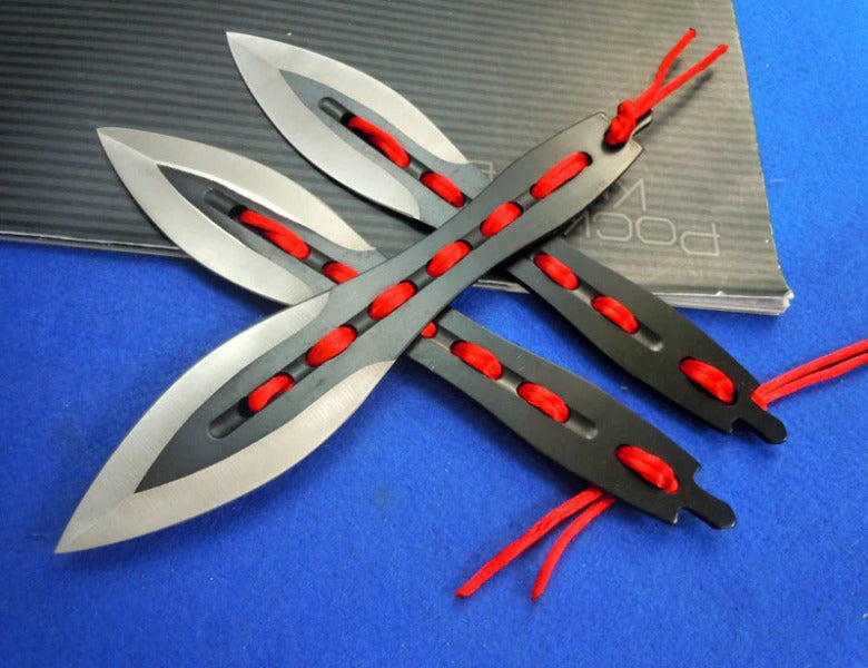 Outdoor Survival Knife with Red Silk Ribbon EDC Defense Tool