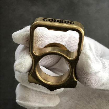 GODEDC Brass Knuckle Duster Multi-Purpose Bottle Opener Survival Tool