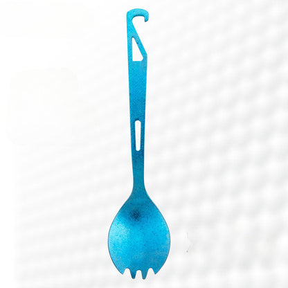 Multi-Functional Titanium Spork with Built-in Bottle Opener for Outdoor Use