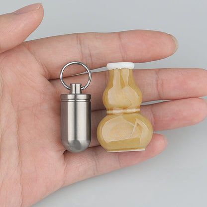 Portable Titanium Pill Box with Waterproof Keychain Design