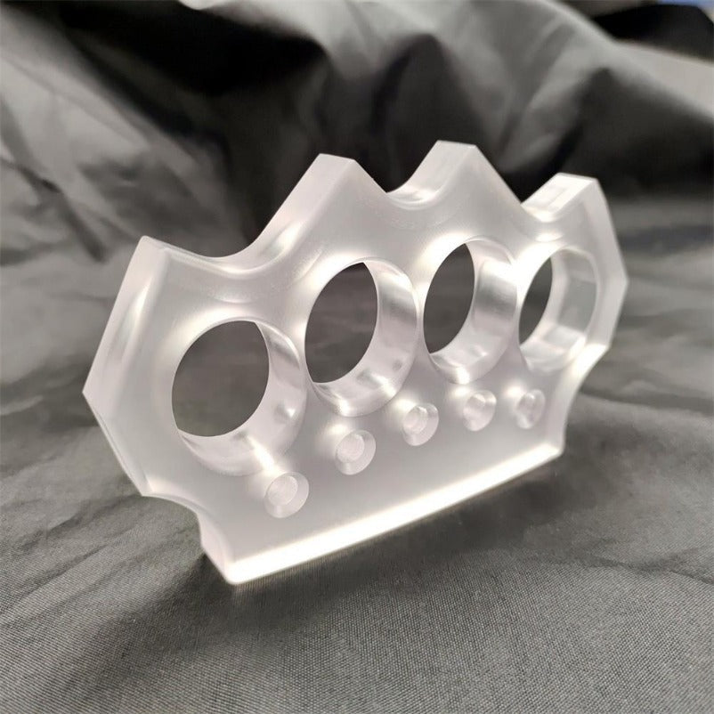 Assault-Ready Transparent Knuckle Duster for Personal Safety