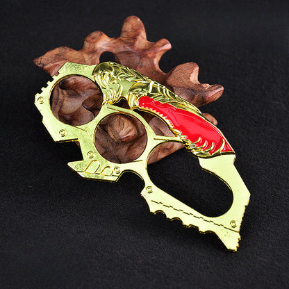 Versatile Zinc Alloy Knuckle Duster with Multiple Integrated Tools