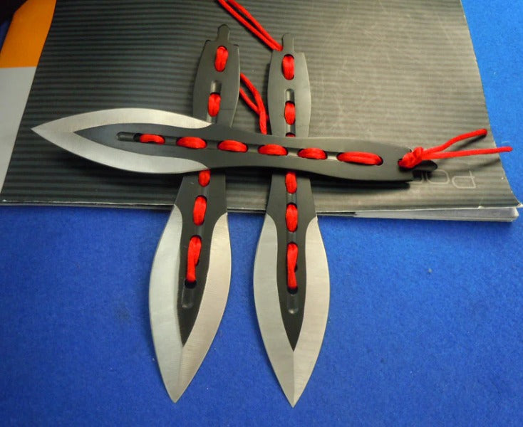 Outdoor Survival Knife with Red Silk Ribbon EDC Defense Tool