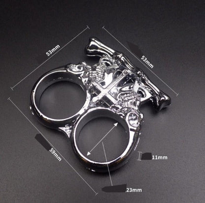Brass Chaos Knuckle Duster Compact Two-Finger Tool