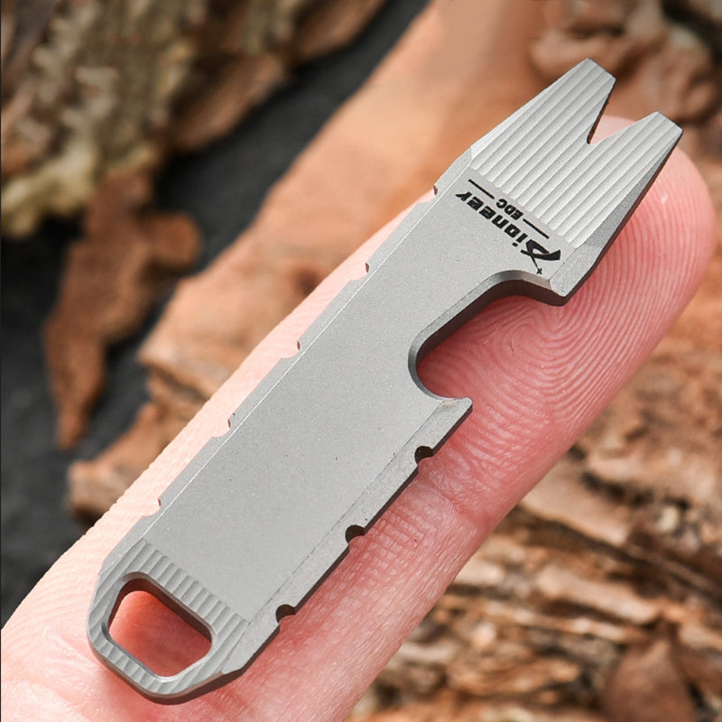 Portable Titanium Pry Bar with Bottle Opener EDC Utility Tool