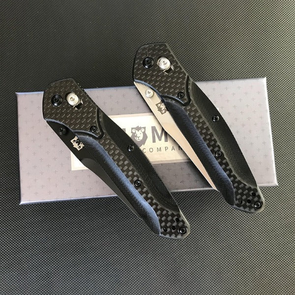Liome Outdoor EDC Knife with Carbon Fiber Handle and Tactical Folding Blade