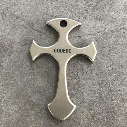 GODEDC Titanium Tactical Cross Knuckle Necklace Stylish Defense Gear