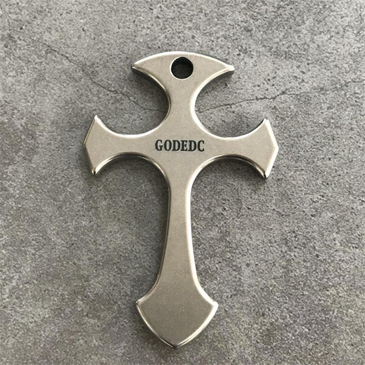 GODEDC Titanium Tactical Cross Knuckle Necklace Stylish Defense Gear