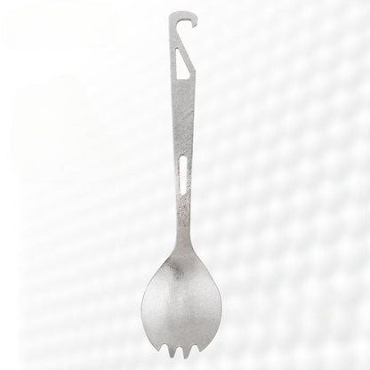 Multi-Functional Titanium Spork with Built-in Bottle Opener for Outdoor Use