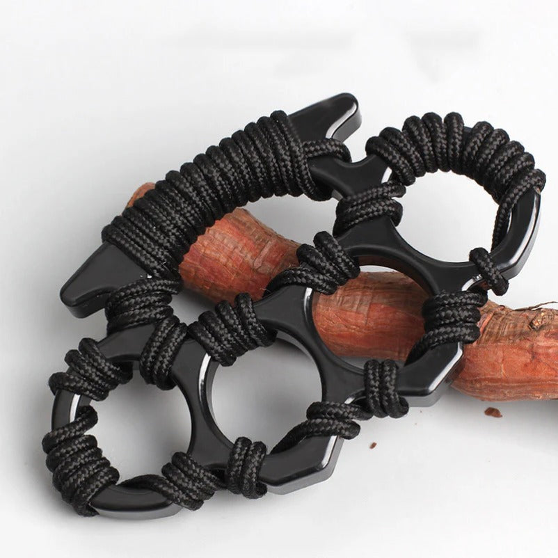 Knuckle Duster with Umbrella Rope Design Four Finger Defense Gear